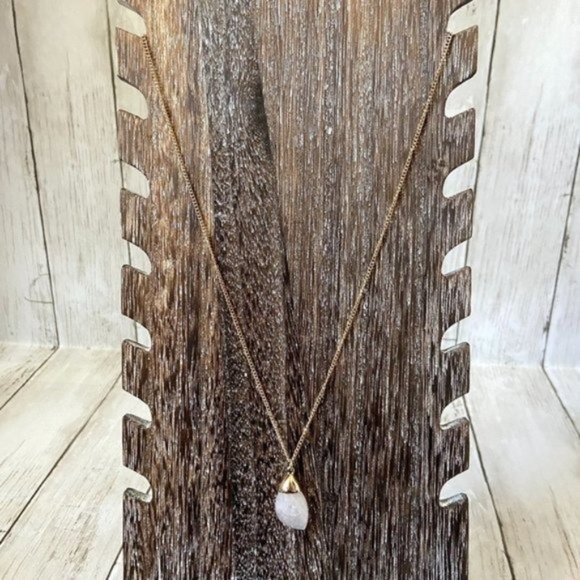 BP Crystal Quartz Pendant Sterling Silver Necklace 14" + Extender NEW - Picture 2 of 4